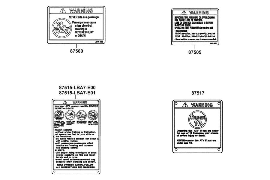 F24 Caution Label parts diagram