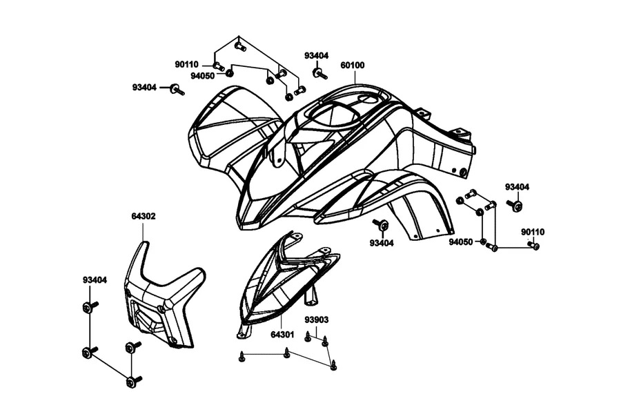 F03 Fender Front parts diagram