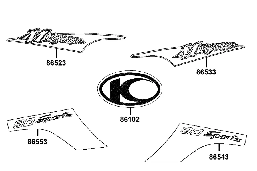 F19 Emblem and Stripe parts diagram