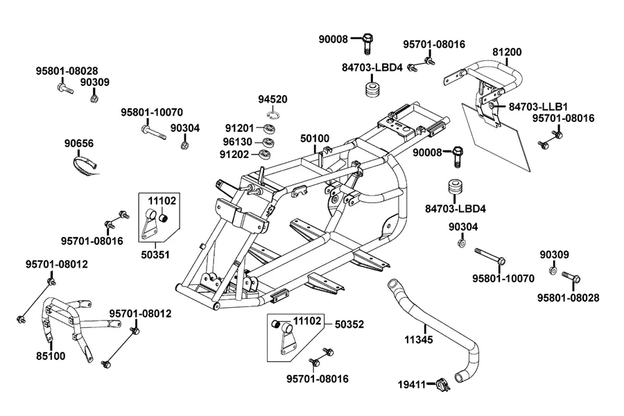 F17 Frame Body parts diagram