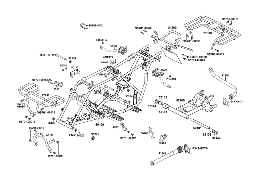 F19 Frame Body parts diagram