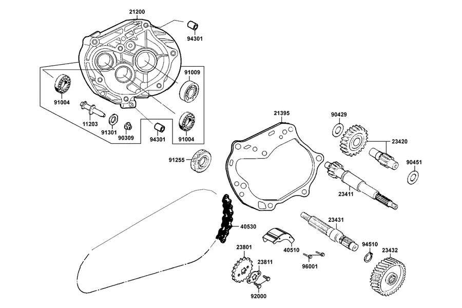 E08 Transmission parts diagram