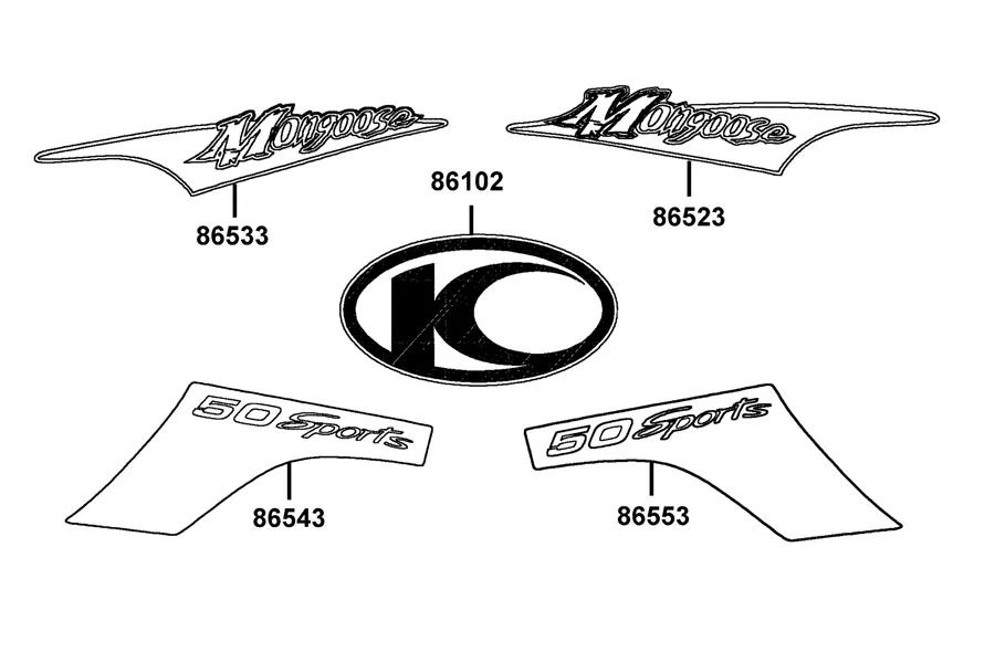 F20 Emblem and Stripe parts diagram