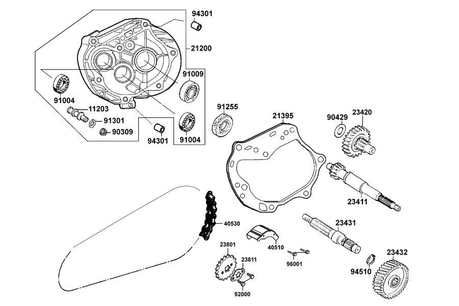 E08 Transmission parts diagram