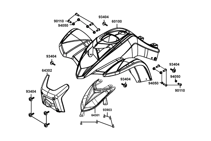 F03 Fender Front parts diagram