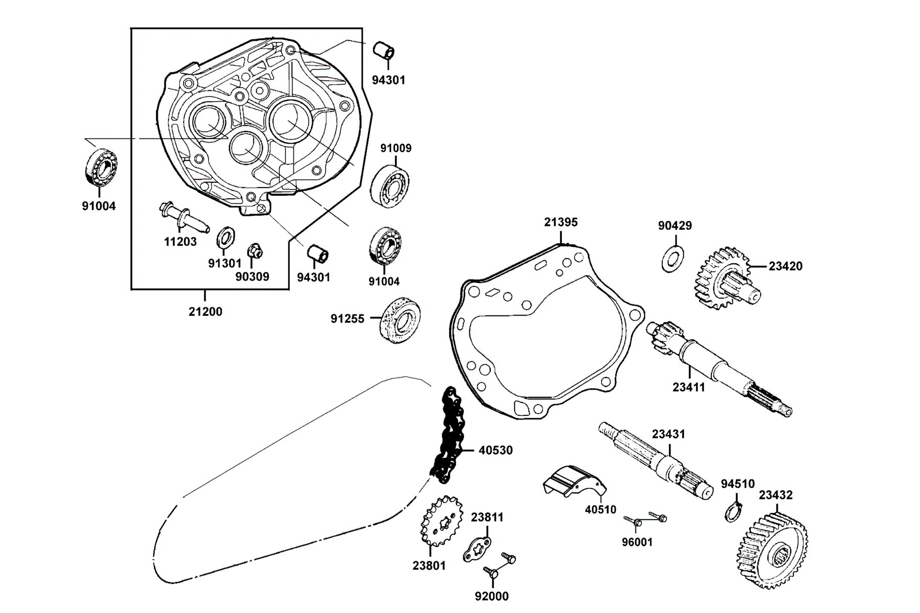 KYMCO Mongoose 50 (2008-2008) Transmission parts diagram