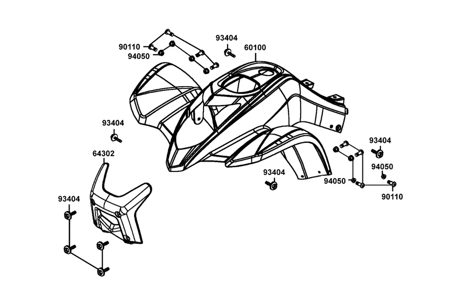 F04 Fender Front parts diagram
