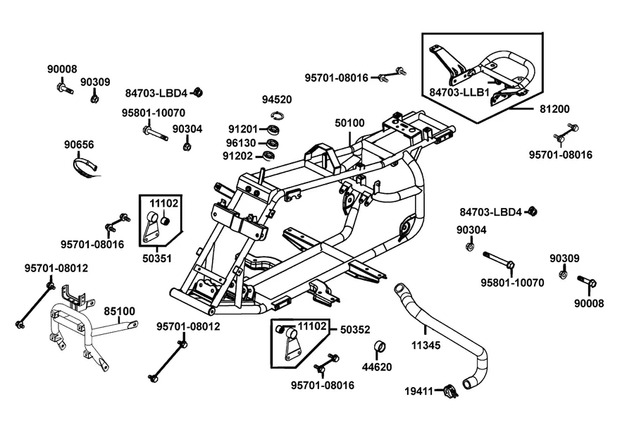F18 Frame Body parts diagram