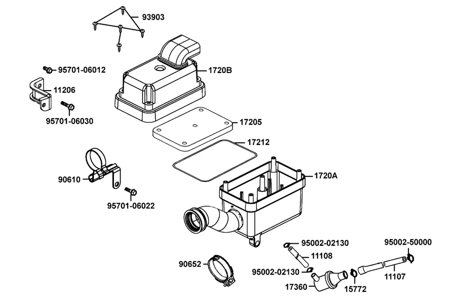 F12 Air Cleaner parts diagram