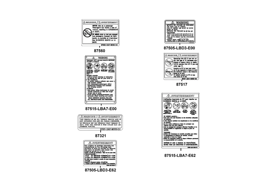 F19 Caution Label parts diagram