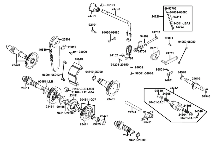 E08 Transmission parts diagram