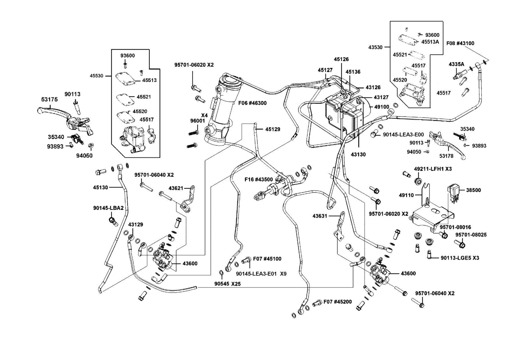 CV3 2023 Brake Master Cylinder parts diagram