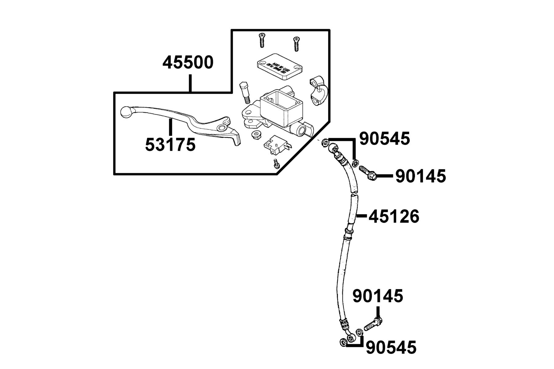 Agility 50(2016~) Brake Master Cylinder parts diagram