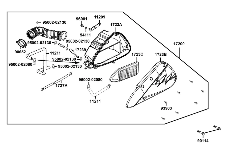 F13 Air Cleaner parts diagram