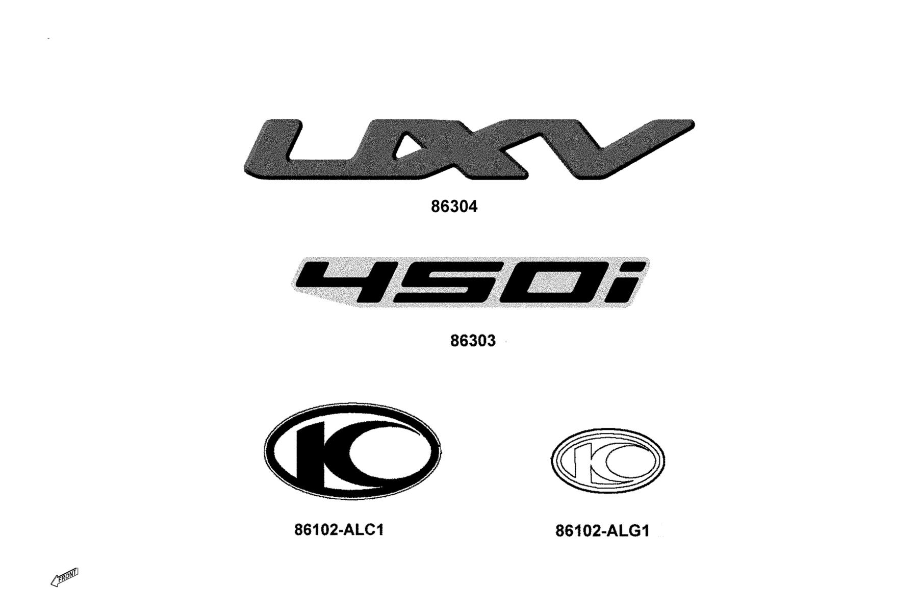 UXV 450i Platform 2023MY Emblem●Stripr parts diagram