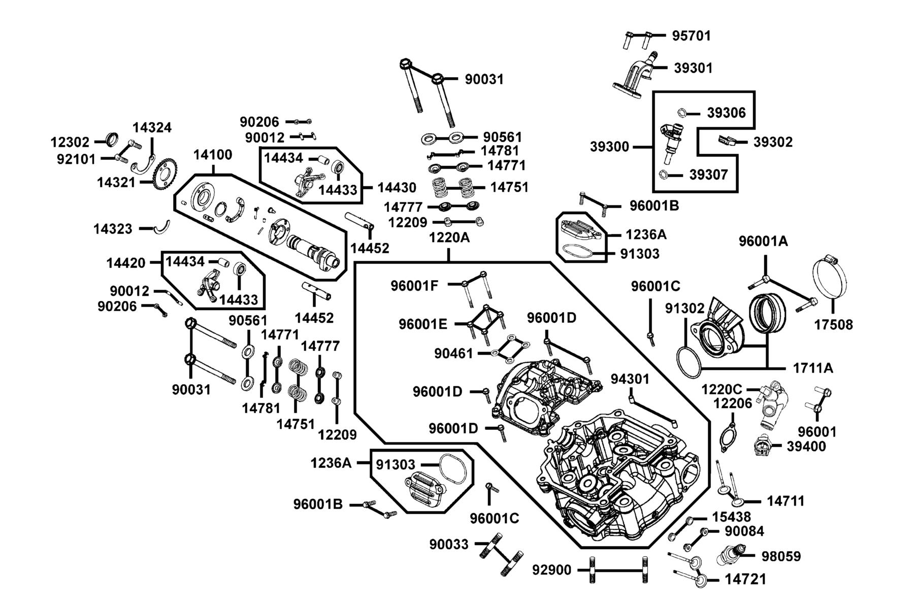 MXU 450i (2017~) Cylinder Head Cover ● Cylinder Head parts diagram