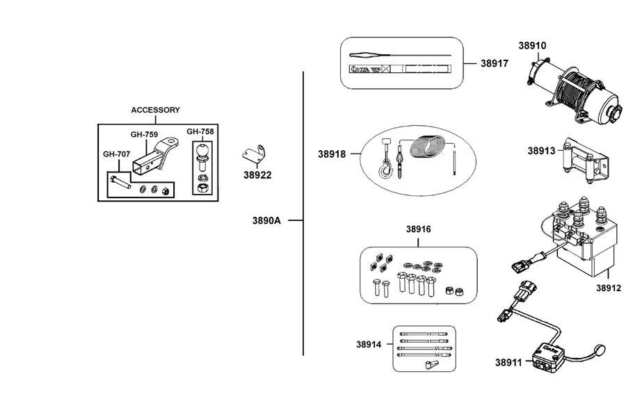 F24 Winch Comp parts diagram