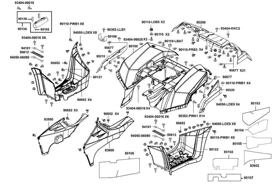 F12 Fender Rear parts diagram