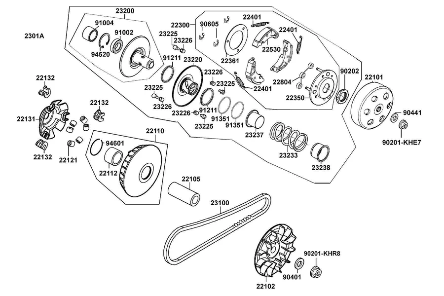 E05 Transmission Pulley parts diagram