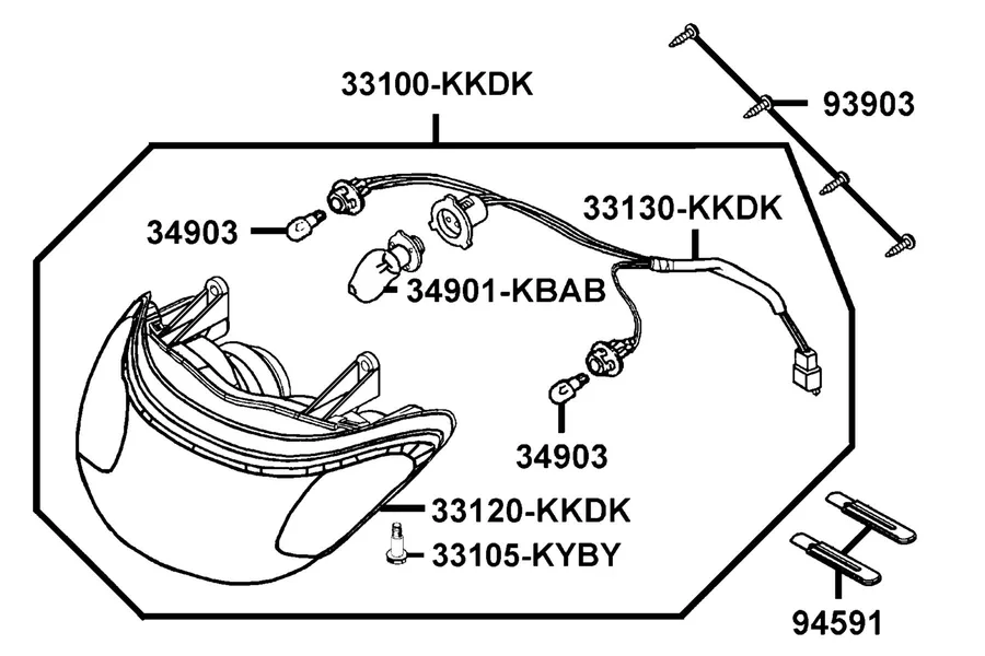 F01 Head Light parts diagram