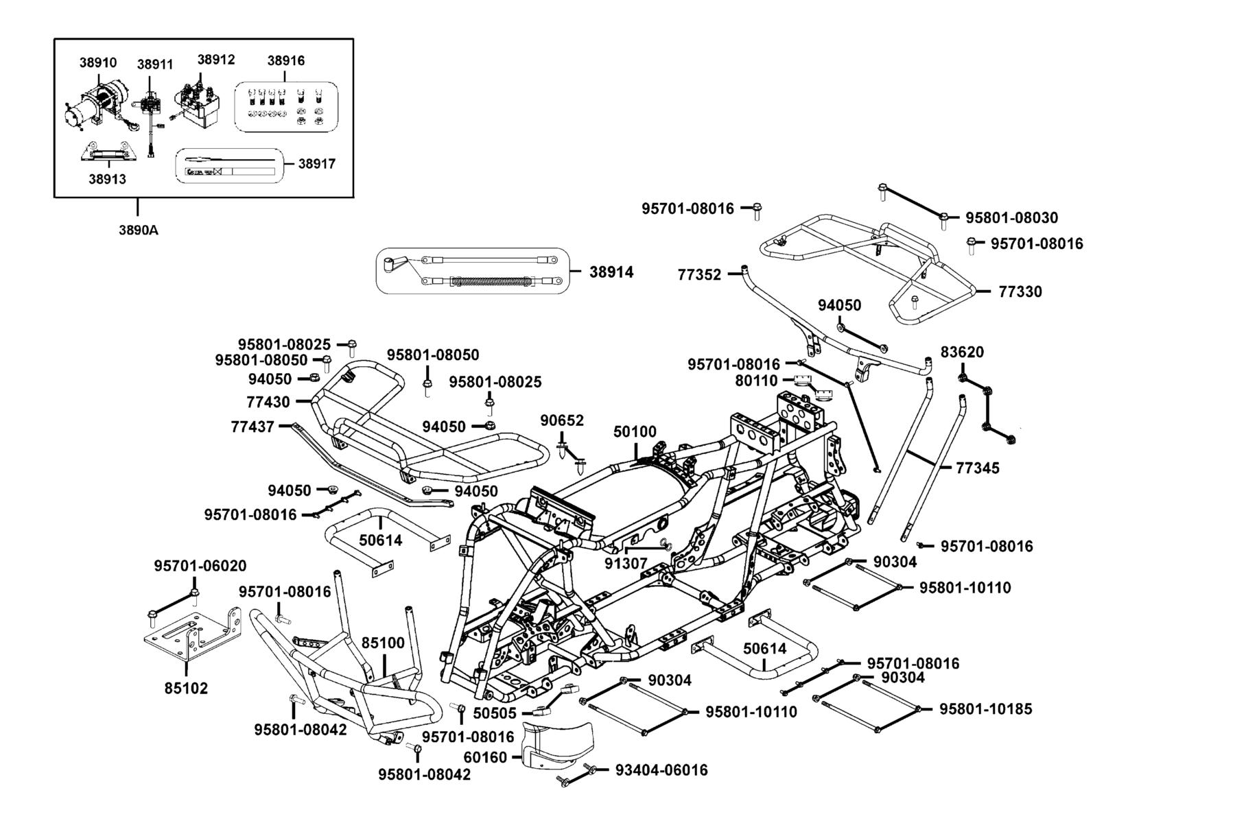 MXU 450i LE(2020) Frame Body parts diagram